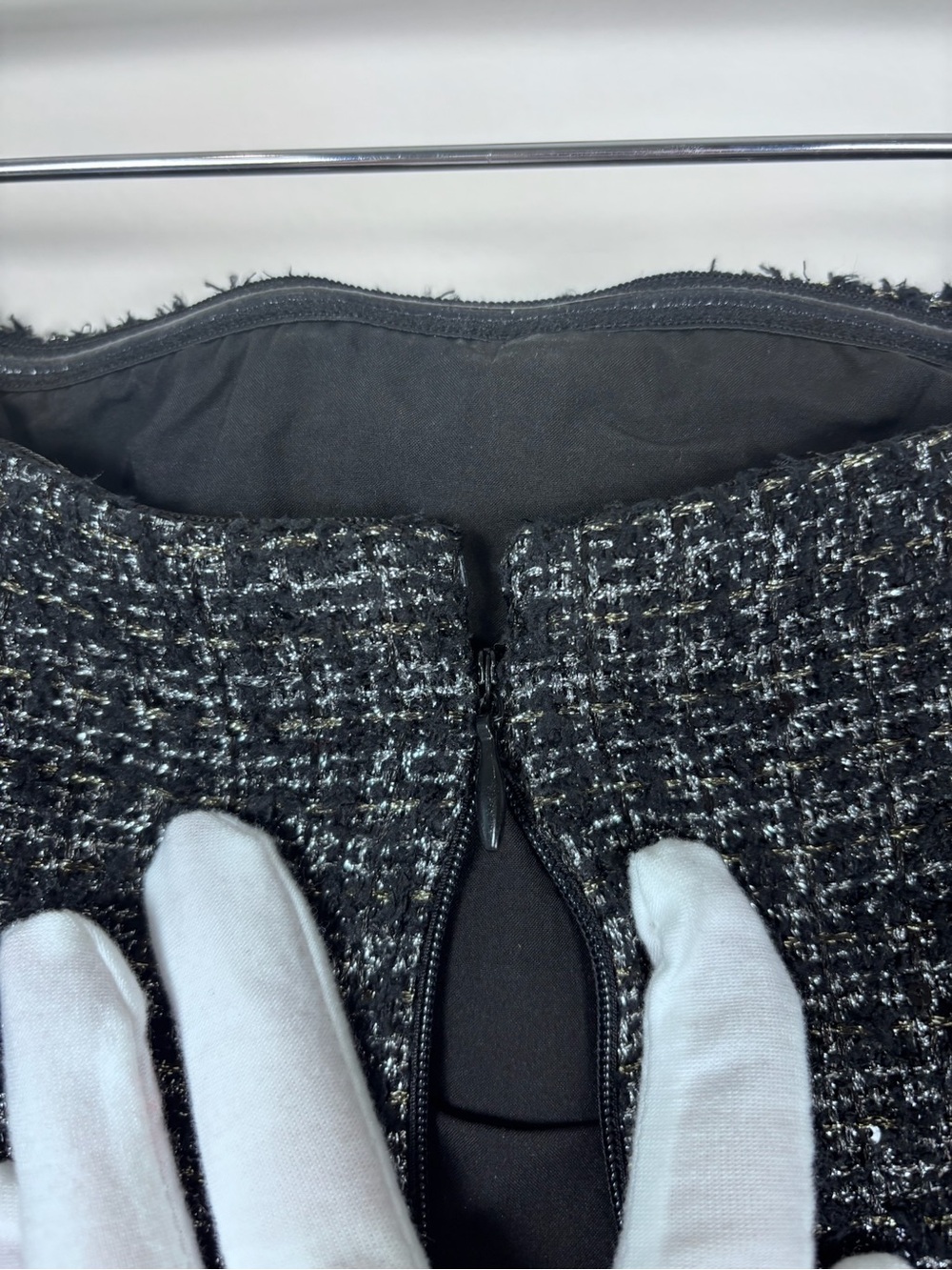 More To Come Revolve Bobbi Black Tweed Strapless Preppy Mini Dress Size Medium - Picture 7 of 9